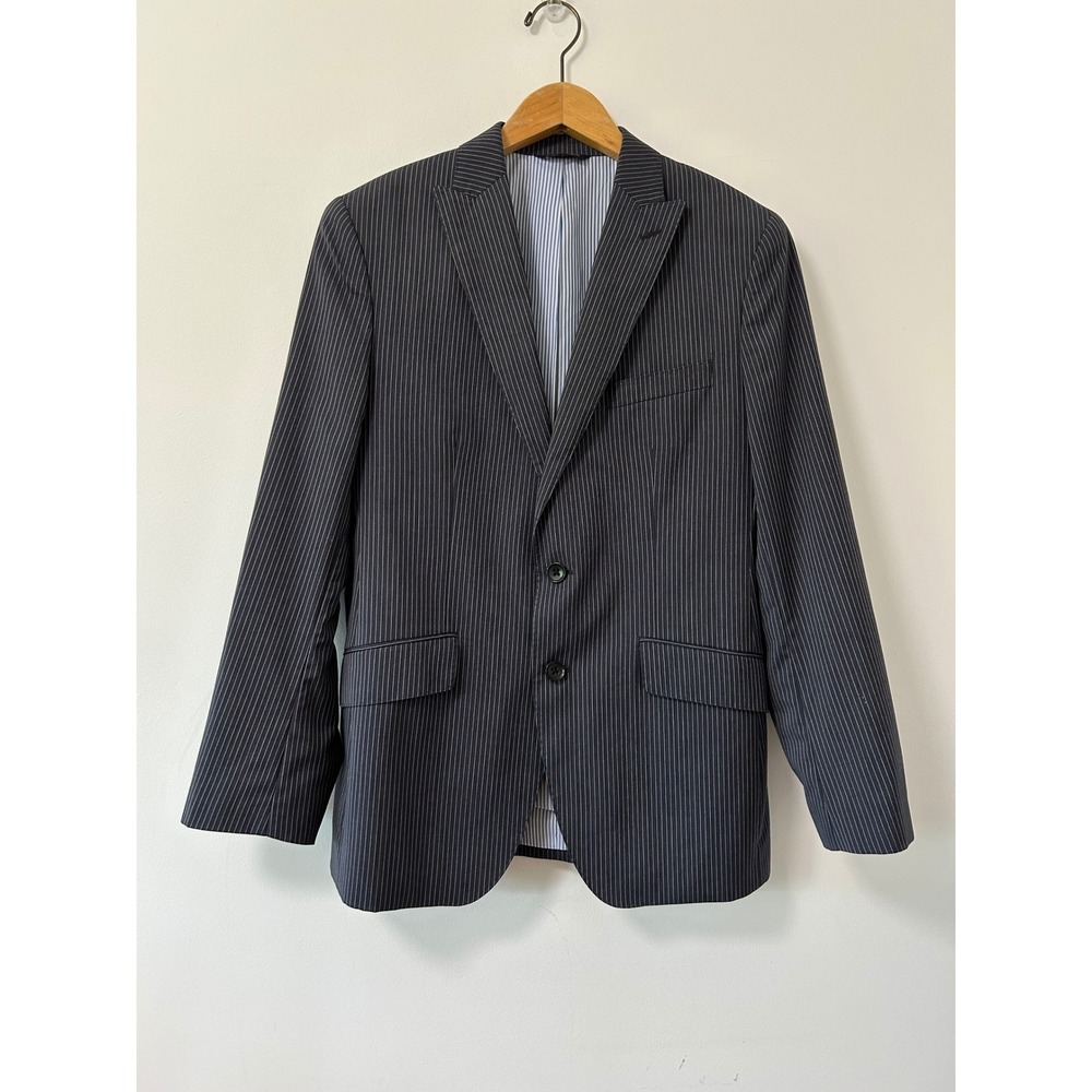 Banana Republic Tailored Fit Pinstripe Blazer Mens‎ 38S Navy Blue Wool Jacket